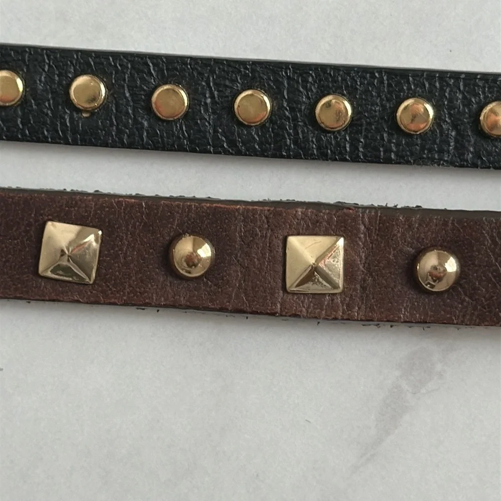 J. Crew Skinny Studded Leather Belt Bundle